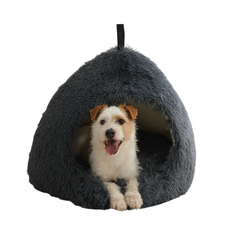 Nido para perros y gatos cálido de felpa para invierno