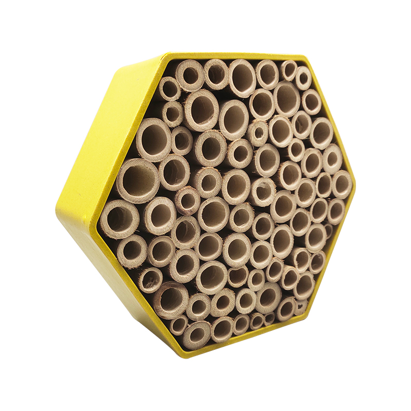 Casa de insectos de fibra de bambú hexagonal