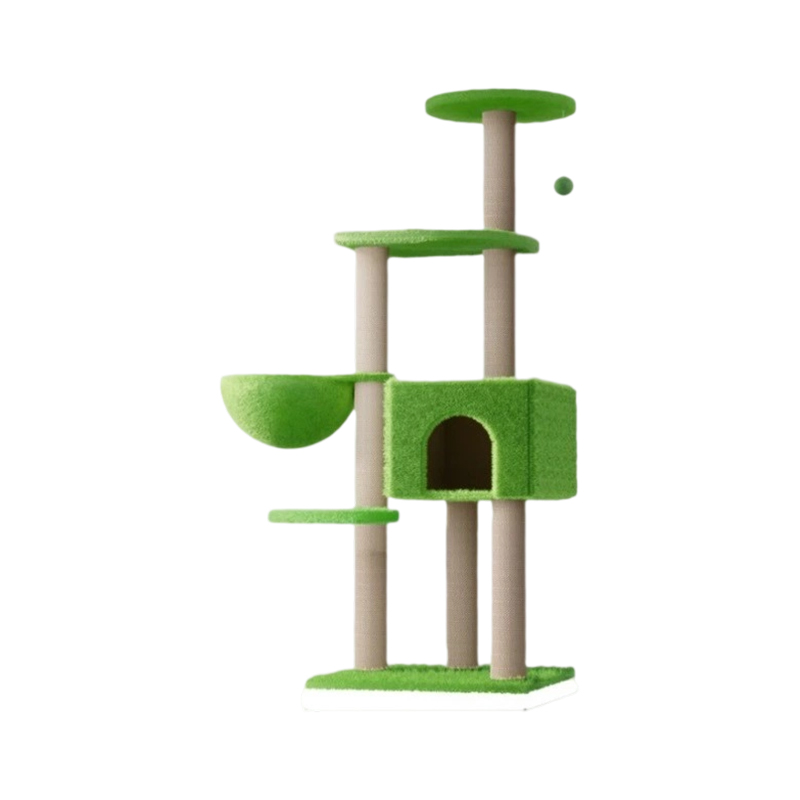 Casa de escalada de felpa para gatos de interior